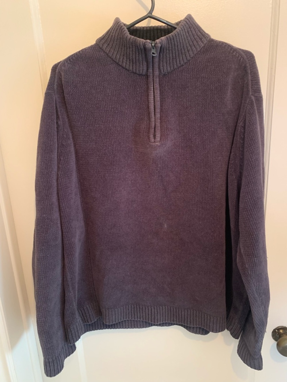 Heavy Duty Denver Hayes 90% Cotton Half-Zip Textured Sweater Knit Pullover SZ XL